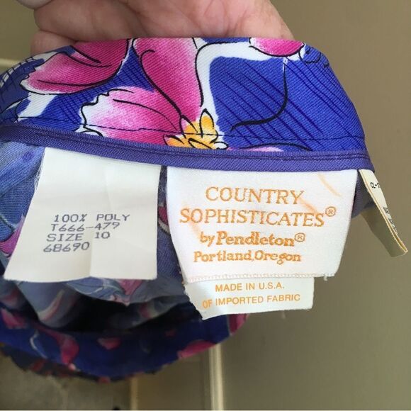 VINTAGE COUNTRY SOPHISTICATES‎ BY PENDLETON PLEATED FLORAL SKIRT - Picture 5 of 6